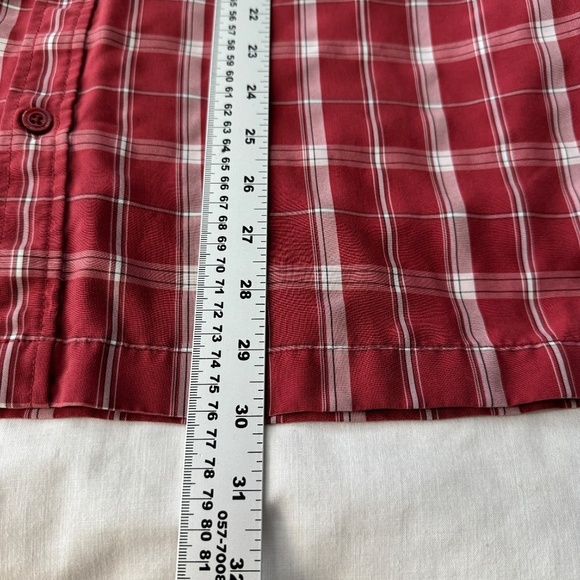 O'Neill Men's Short Sleeve Plaid Button Up Shirt Burgundy Size Large Casual - Picture 10 of 14